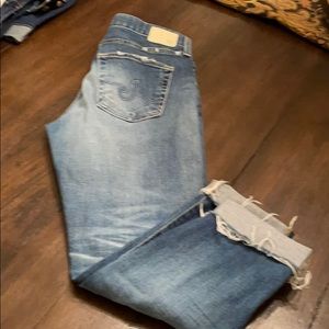 AG the ex-boyfriend slim distressed crop Jean